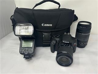 Canon EOS Rebel T6 18MP DSLR Camera Kit w. 18-55mm 75-300mm